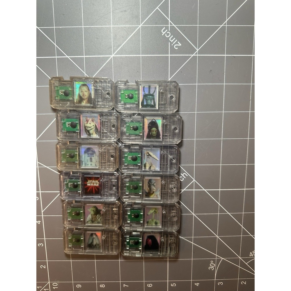 Star Wars Episode I CommTech Chip Lot 12 Darth Maul Yoda R2-D2 Qui-Gon Watto1999